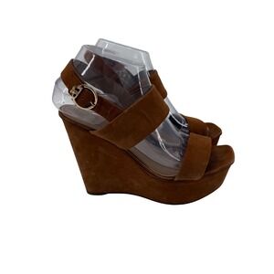 Tory Burch Size 7.5 Womens Loretta 120mm‎ Lancaster Brown Platform Sandals
